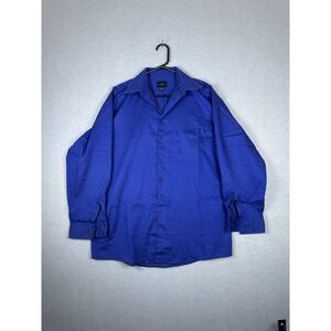 Kenneth Cole Reaction Shirt Mens Medium Blue Button Up Dress Long Sleeve Classic